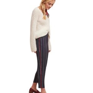 ETT:TWA Anthro Blue Striped Tapered Leg Pull On Womens Trouser Pants  XS